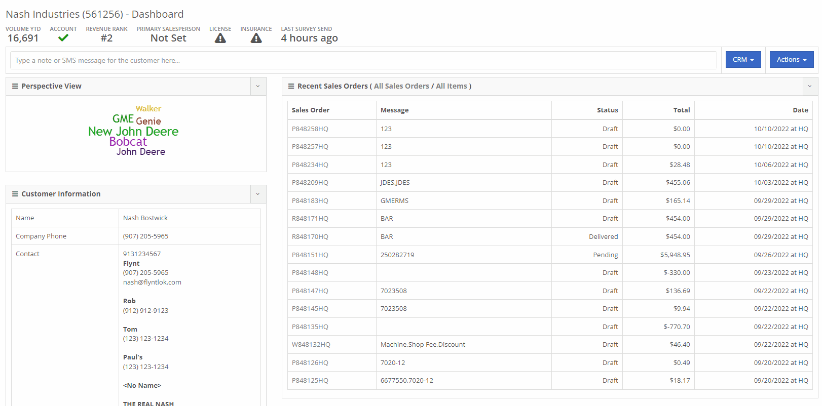 New Sales Order from Customer Dashboard