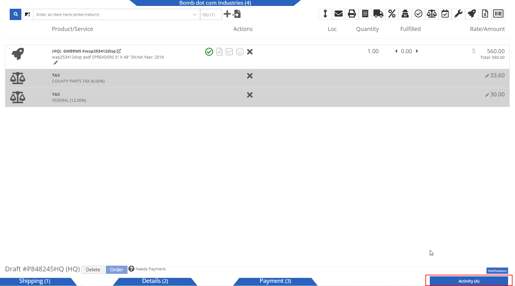 Activity Tab