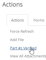 Part #s Verified