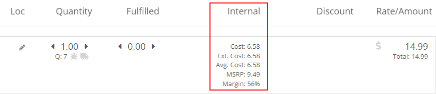 View Internal Pricing